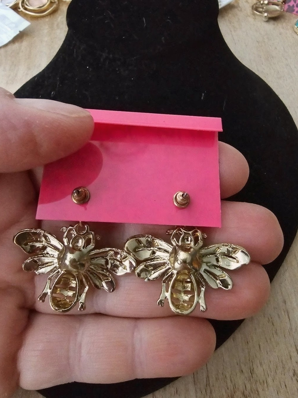 Betsey Johnson Gold Bee Drop Earrings